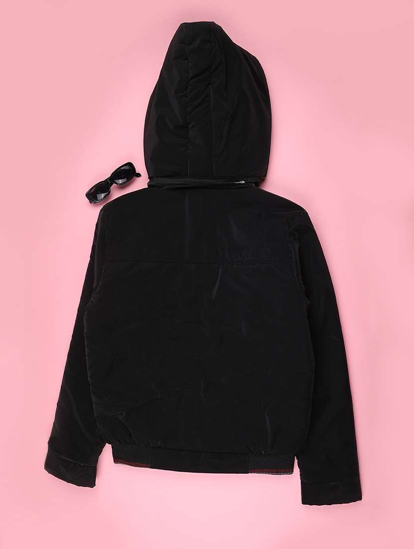 boys solid long sleeve hooded quilted jacket - 22245815 -  Standard Image - 1