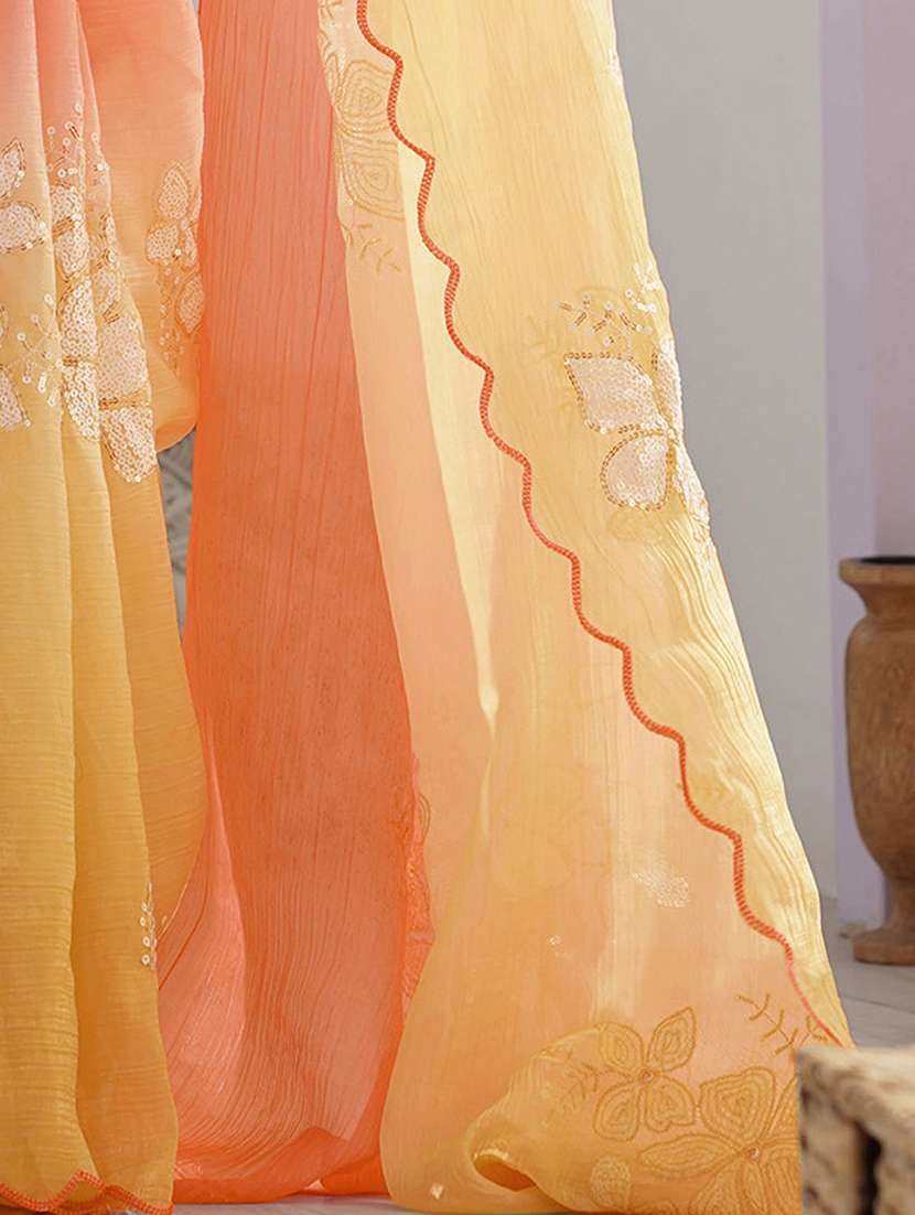 women ombre embellished saree with blouse - 22246104 -  Standard Image - 4