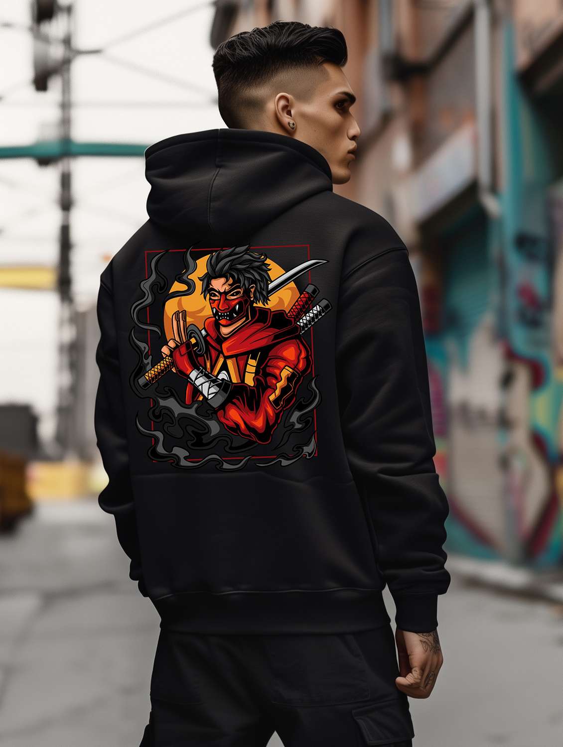 men graphic long sleeve regular fit sweatshirt