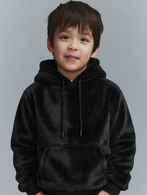 boys solid long sleeve hooded sweatshirt - 22246253 -  Standard Image - 1