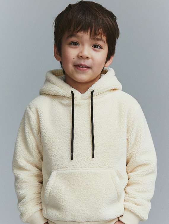 boys solid long sleeve hooded sweatshirt - 22246263 -  Standard Image - 1