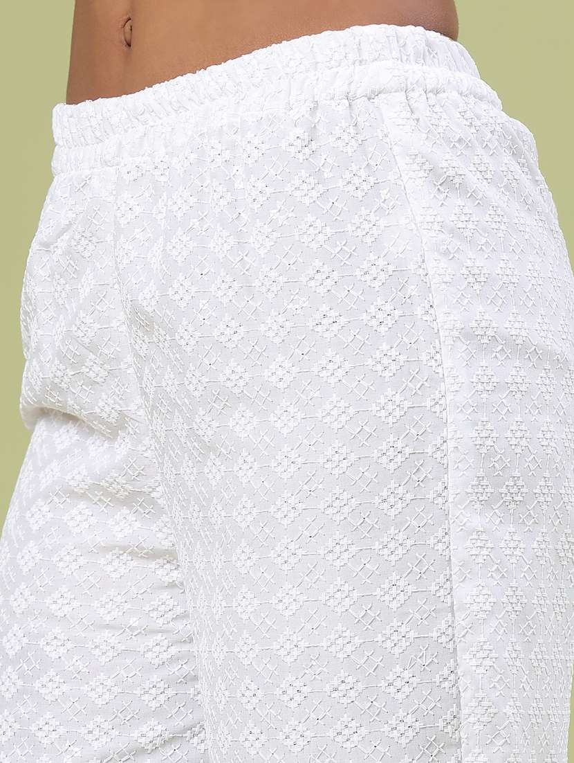 women solid with work mid rise straight palazzo - 22246287 -  Standard Image - 1