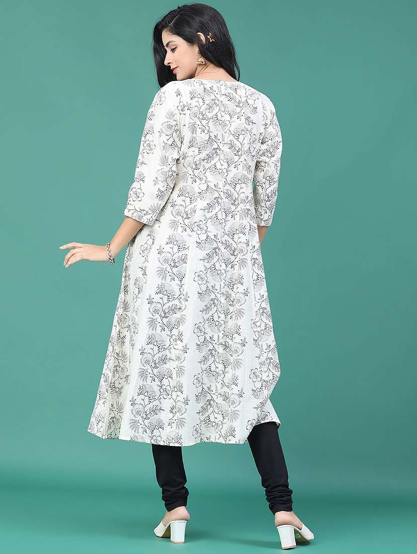 women floral printed three quarter sleeve kurta leggings set - 22246363 -  Standard Image - 4