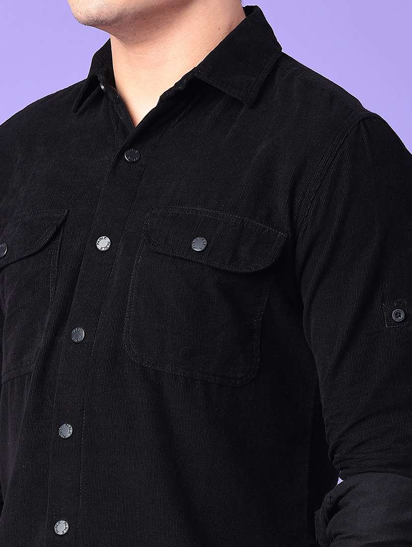 men solid collared long sleeve shirt - 22246383 -  Standard Image - 4