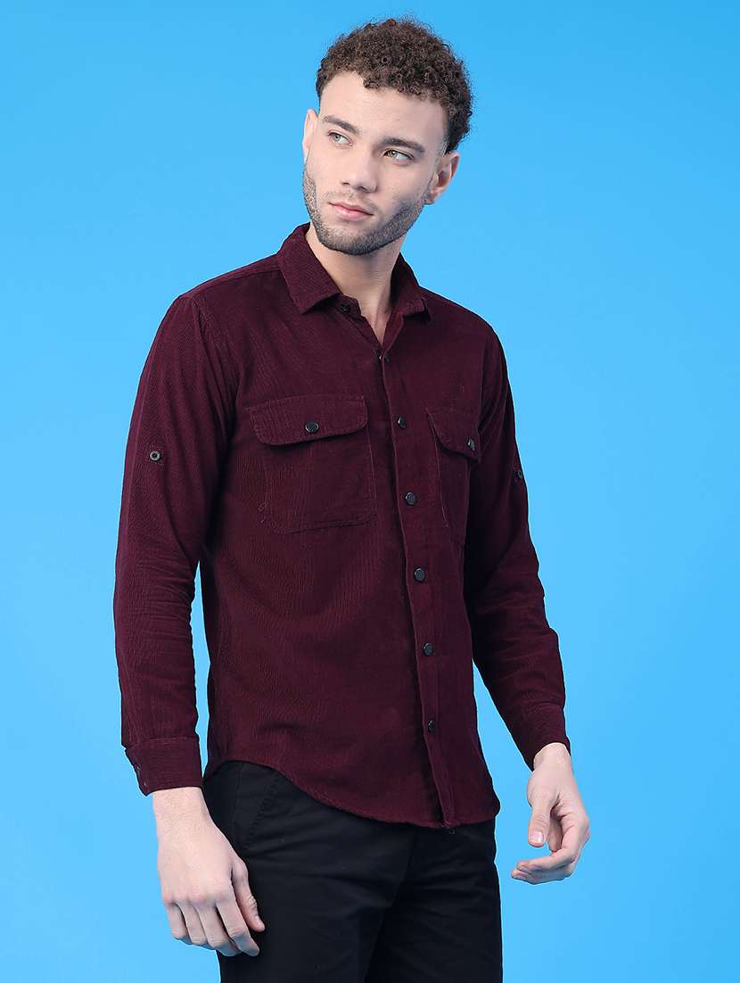 men solid collared long sleeve shirt - 22246384 -  Standard Image - 1