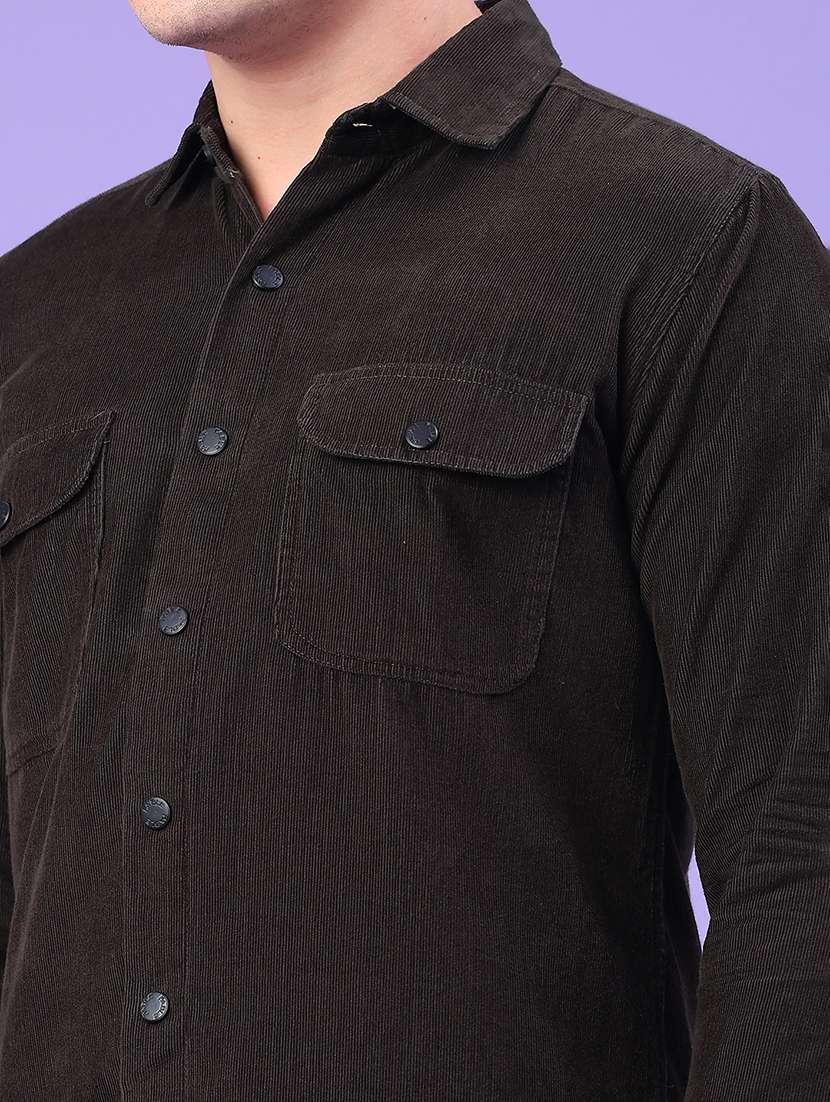men solid collared long sleeve shirt - 22246387 -  Standard Image - 4