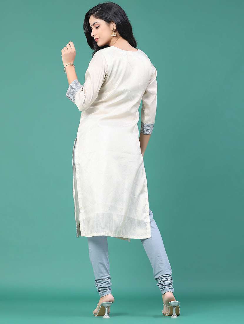 women printed three quarter sleeve kurta leggings set - 22246393 -  Standard Image - 4