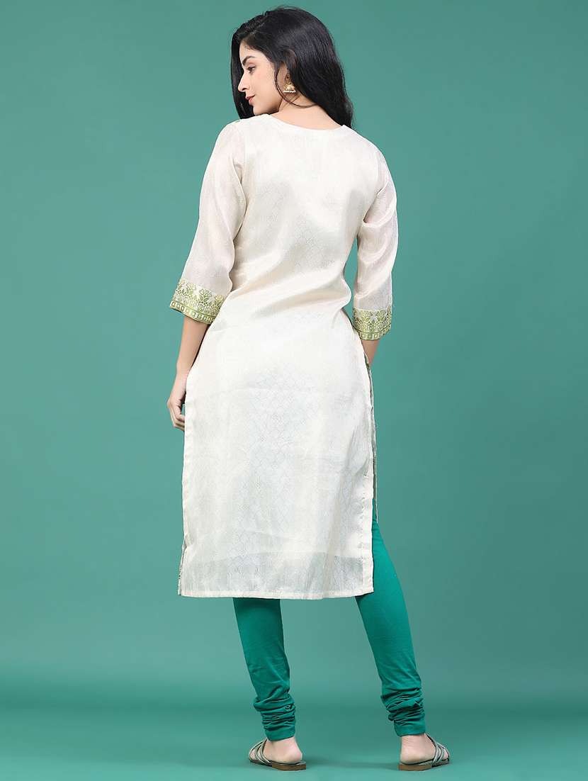 women printed three quarter sleeve kurta leggings set - 22246402 -  Standard Image - 4