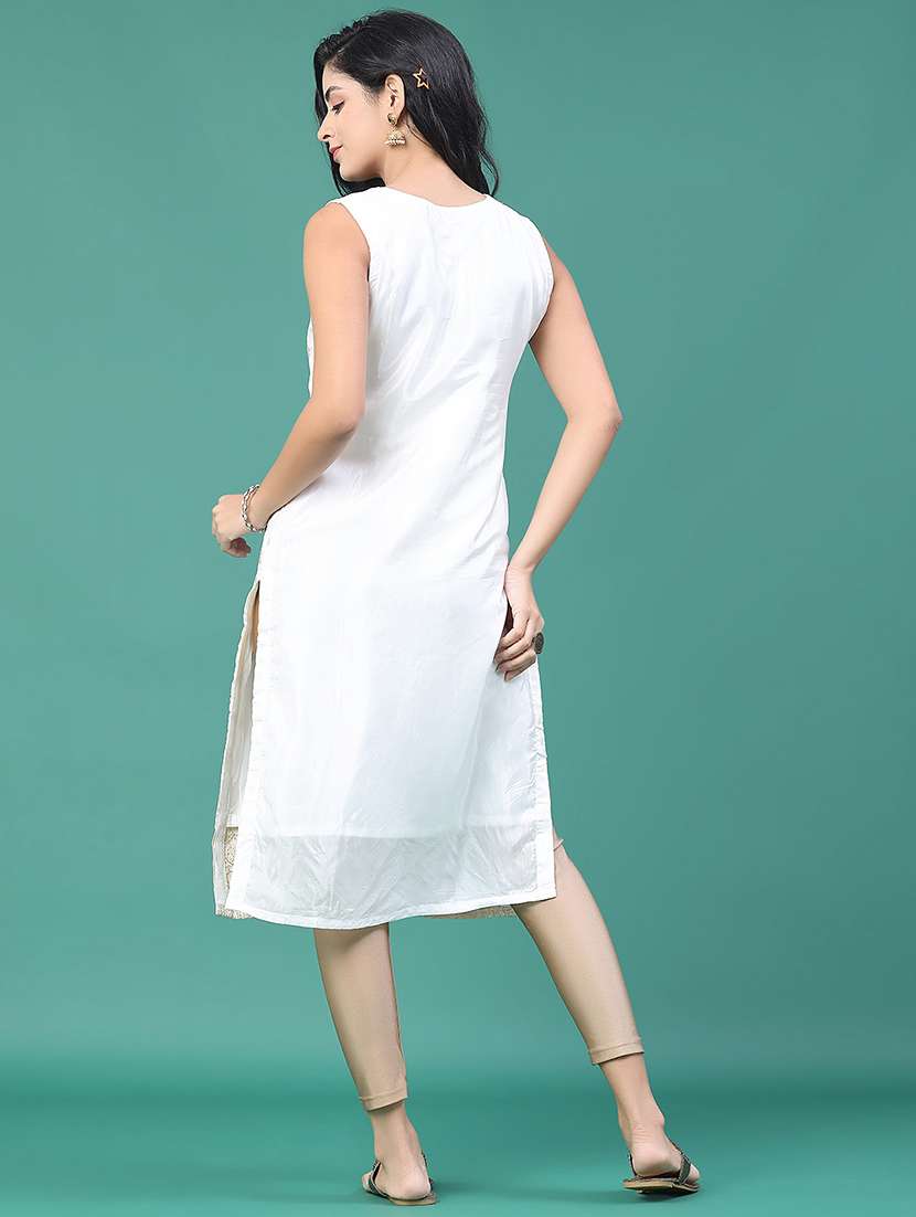 Women Printed Sleeveless Kurta Leggings Set - 22246404 -  Standard Image - 4