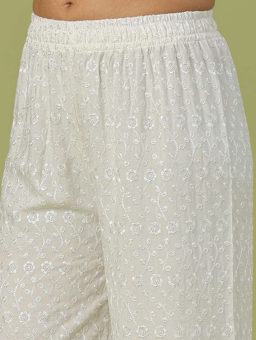 women solid with work mid rise flared palazzo - 22246474 -  Standard Image - 1