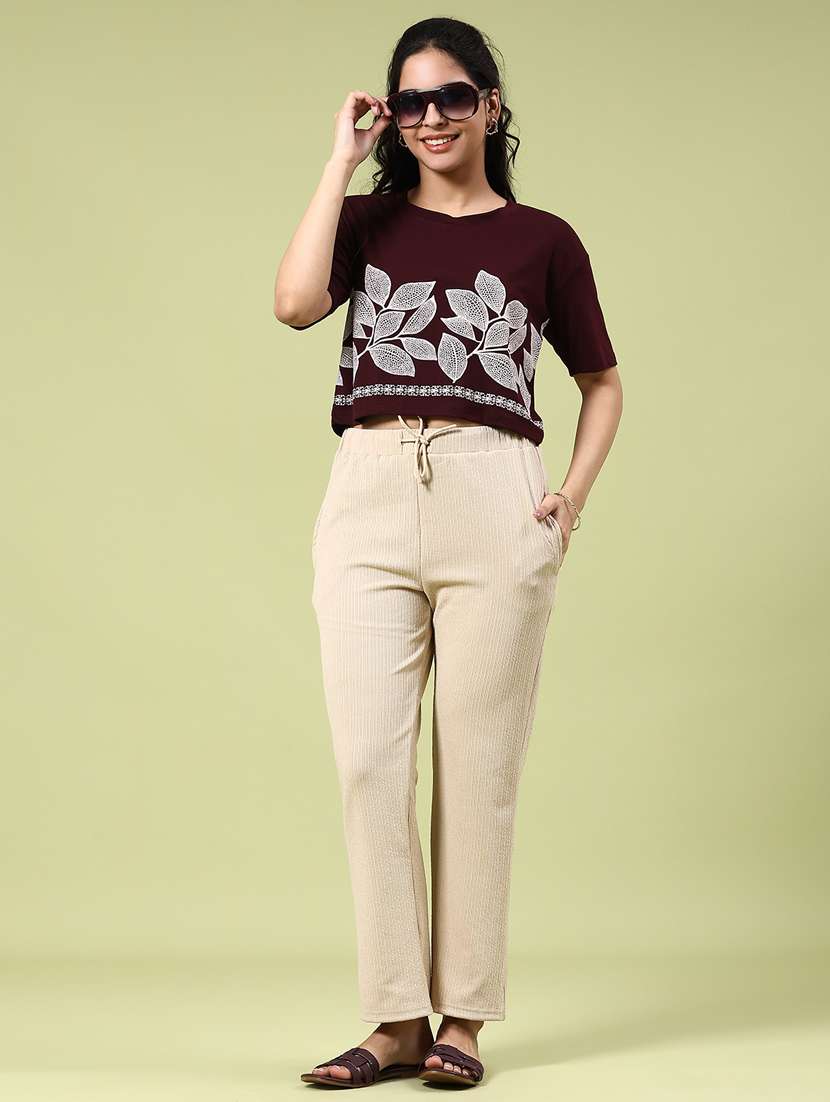 women solid mid rise straight trouser - 22246568 -  Standard Image - 4