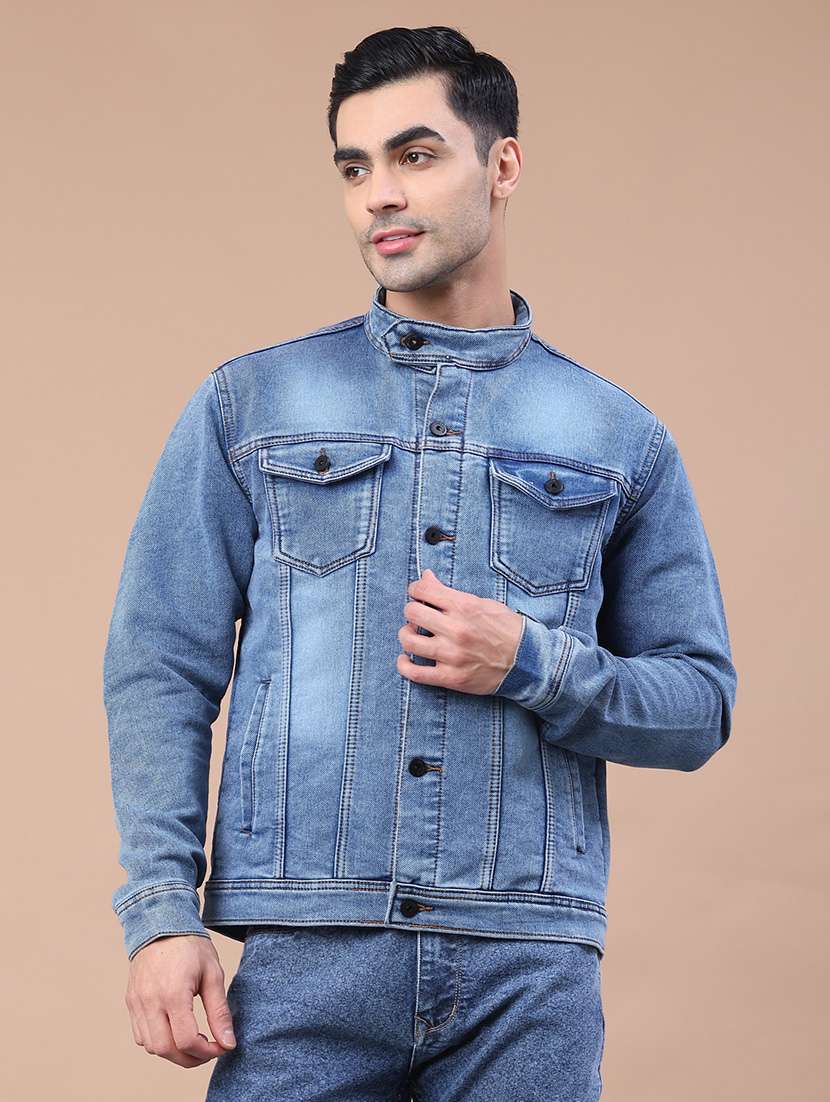 men washed long sleeve denim jacket - 22246607 -  Standard Image - 1