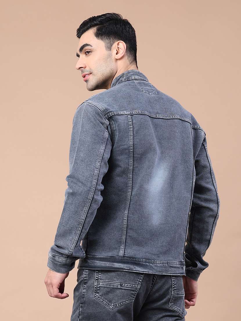 men washed long sleeve denim jacket - 22246608 -  Standard Image - 4