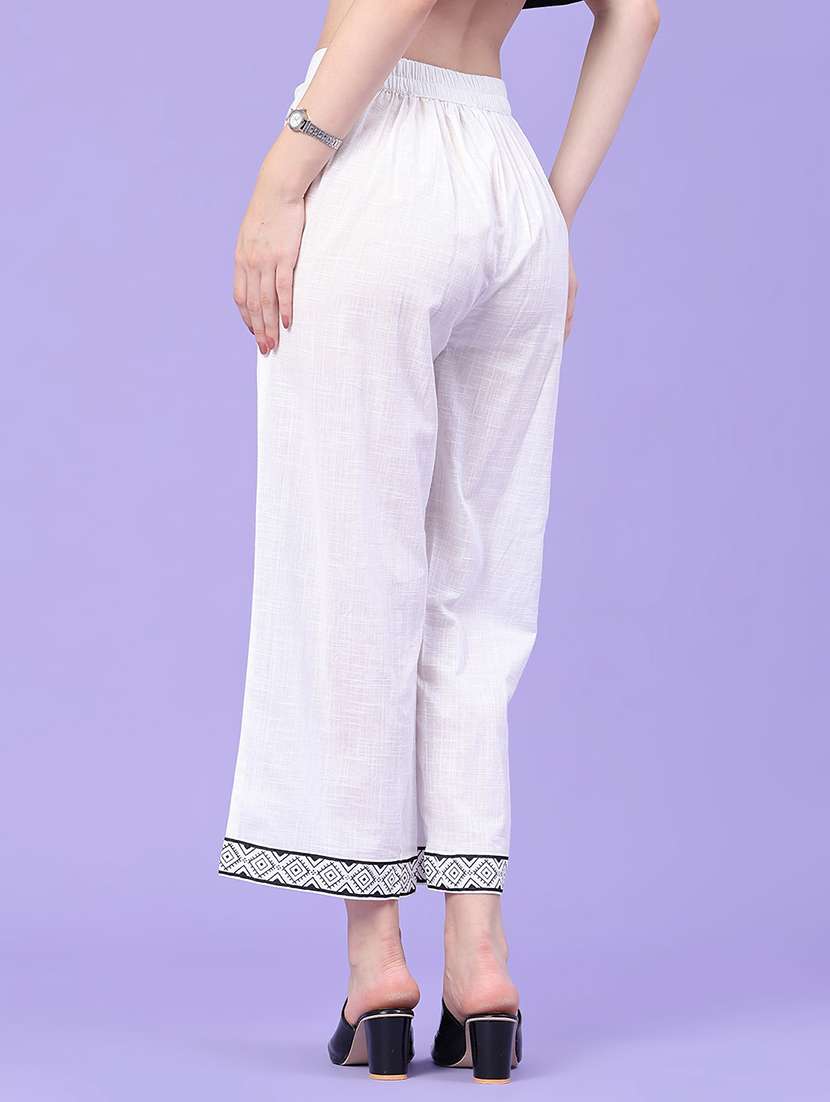 women printed mid rise wide leg trouser - 22246609 -  Standard Image - 4