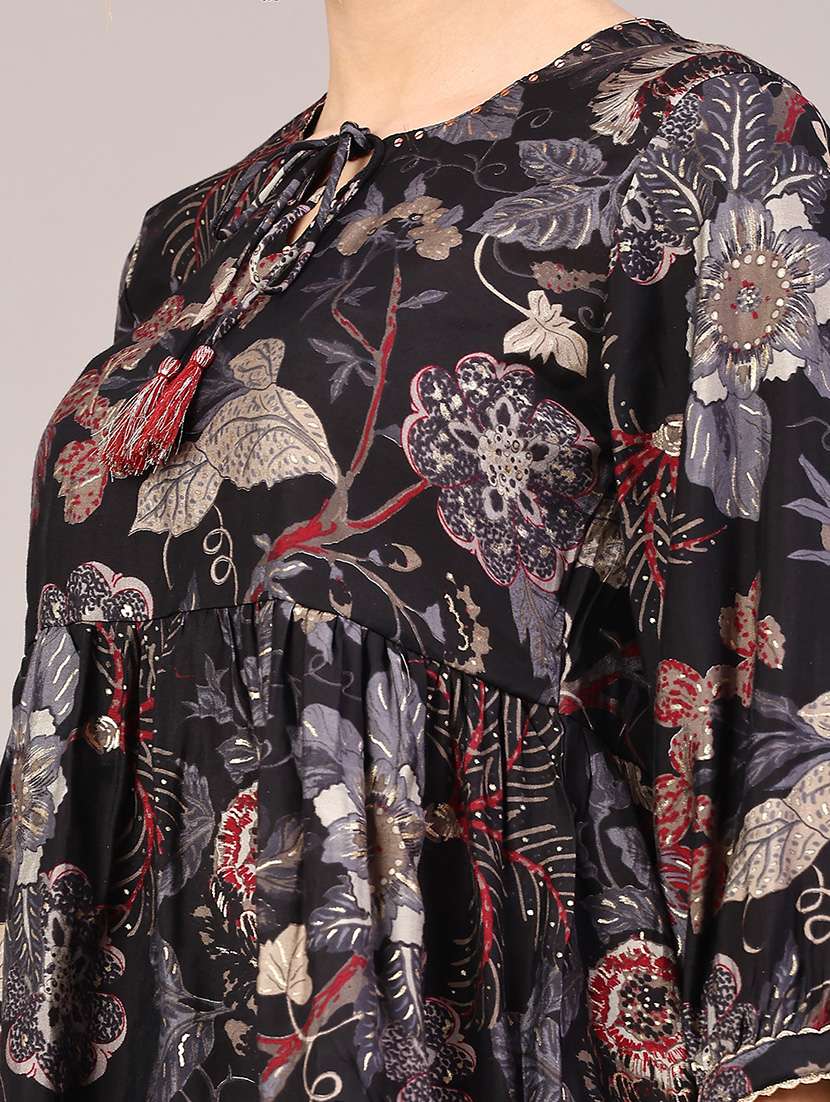 women printed three quarter sleeve tunic - 22246610 -  Standard Image - 1