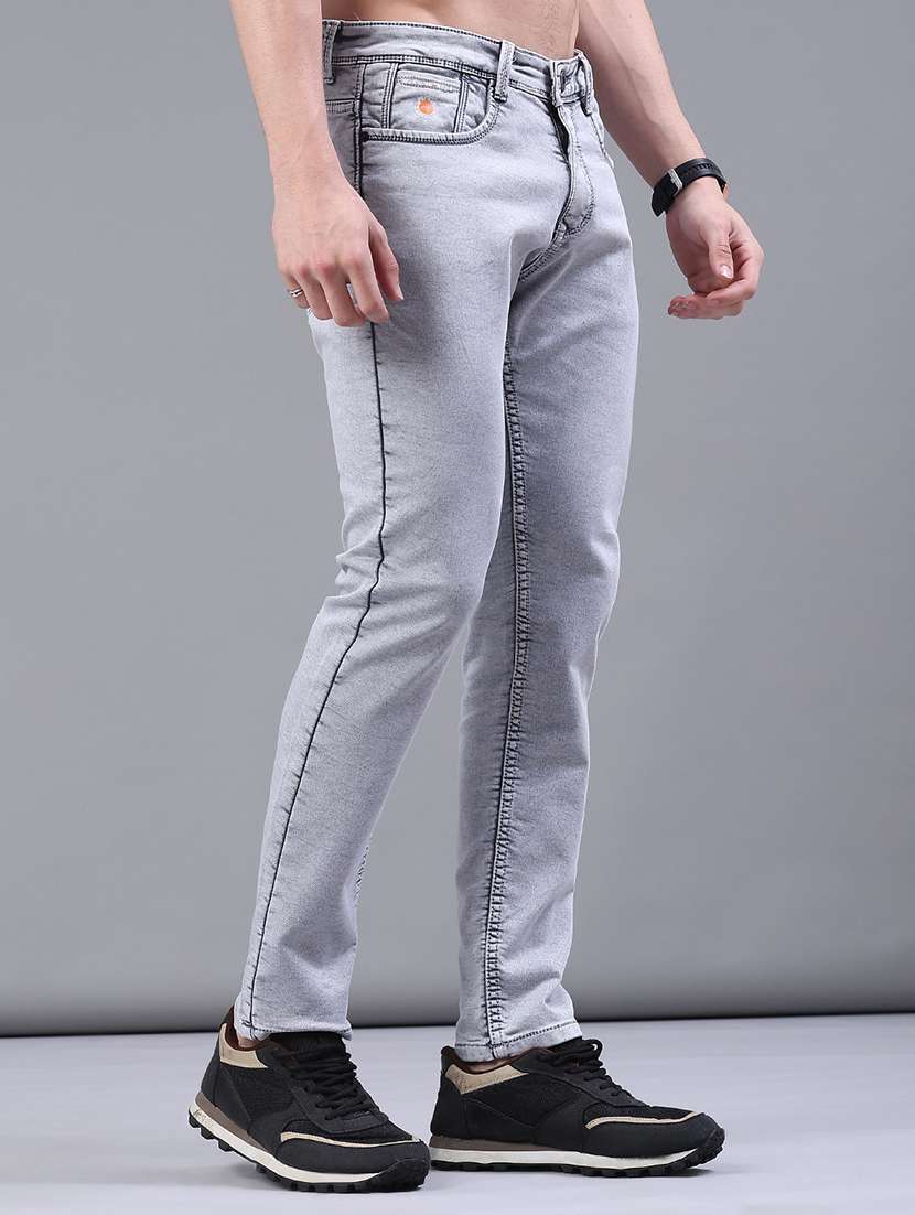 men plain mid rise full length jeans - 22246629 -  Standard Image - 1