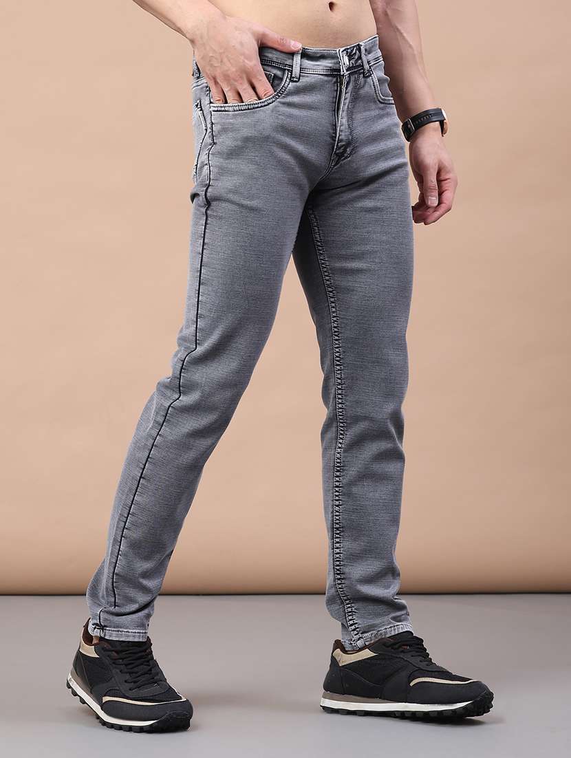 men solid mid rise slim jean - 22246633 -  Standard Image - 1