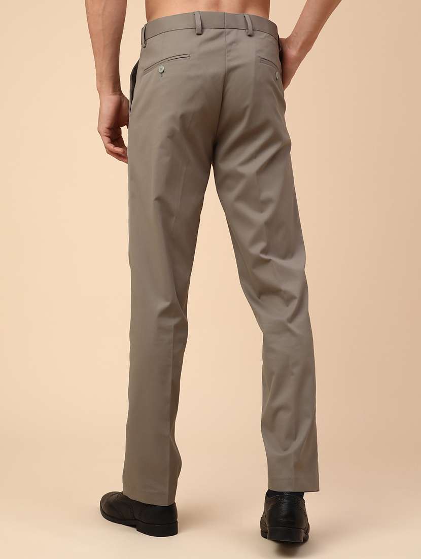 men solid mid rise slim fit formal trouser - 22246636 -  Standard Image - 4