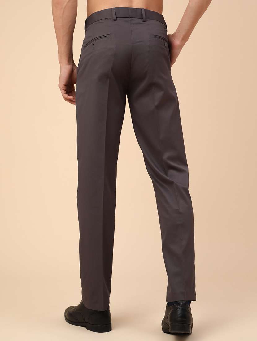 men solid mid rise slim fit formal trouser - 22246637 -  Standard Image - 4