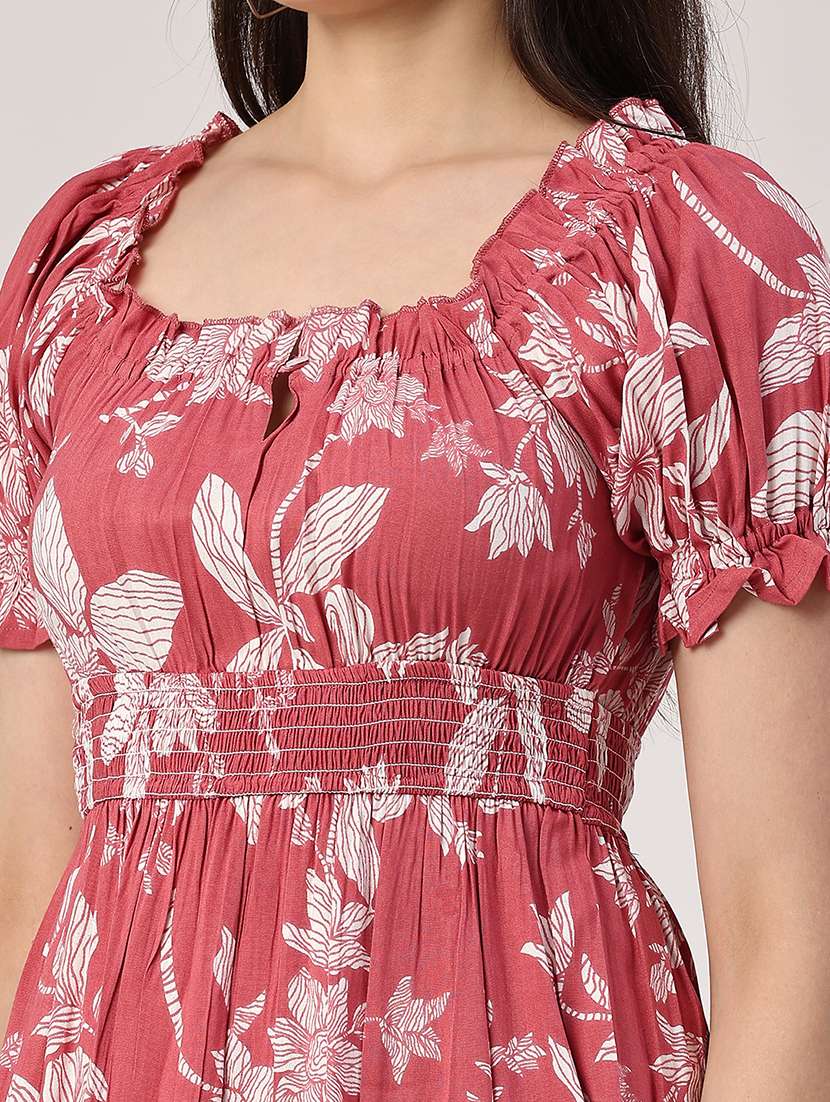 women pink rayon tiered dress dress - 22246663 -  Standard Image - 1