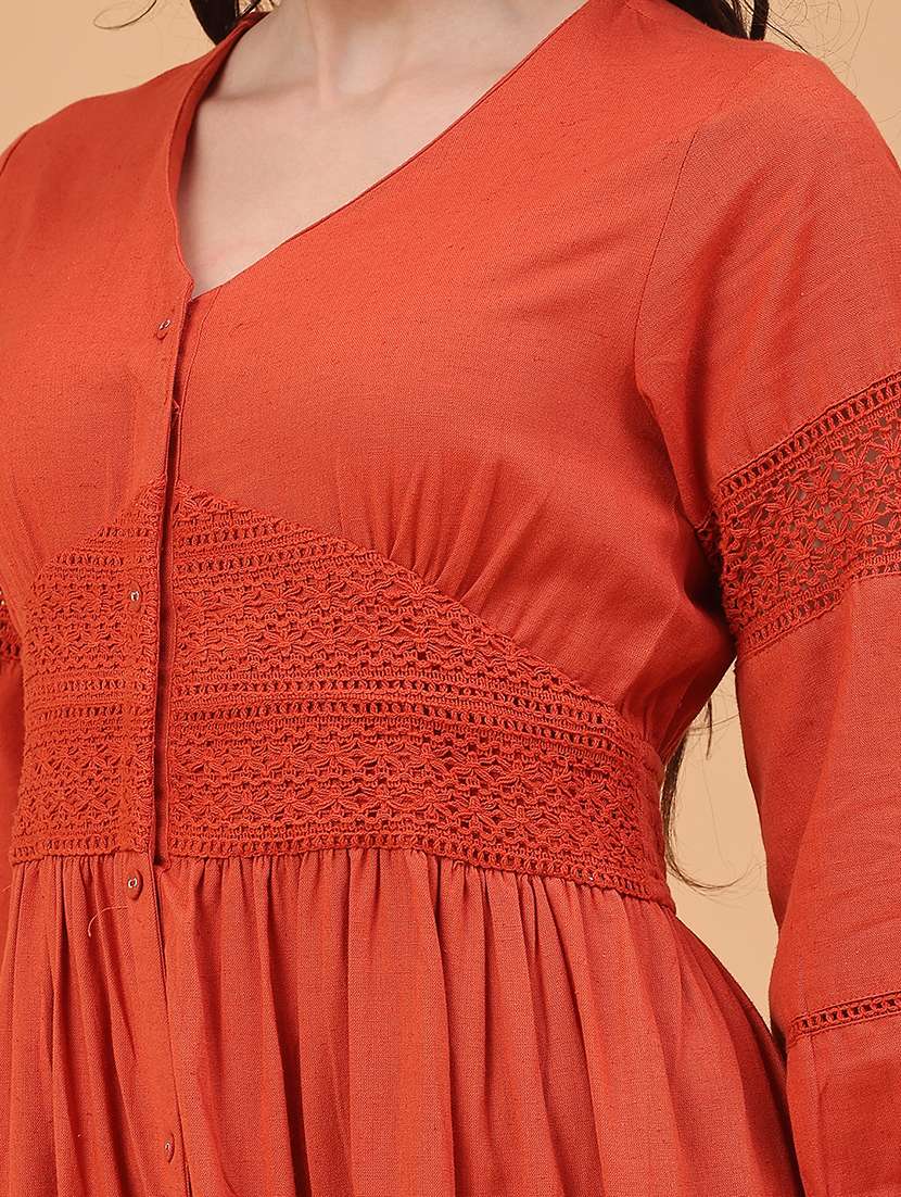 orange cotton tiered  dress - 22246665 -  Standard Image - 1