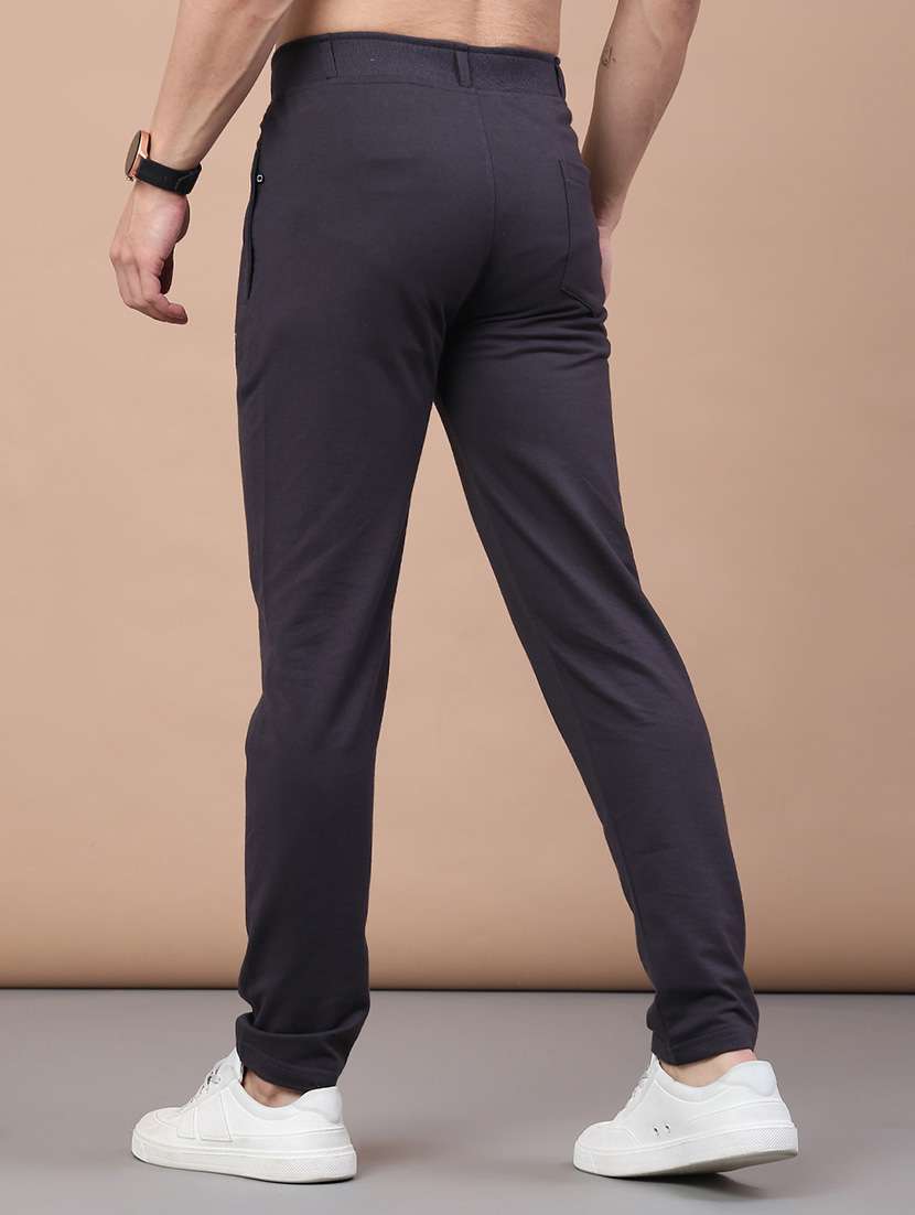 men solid mid rise full length track pant - 22246680 -  Standard Image - 4