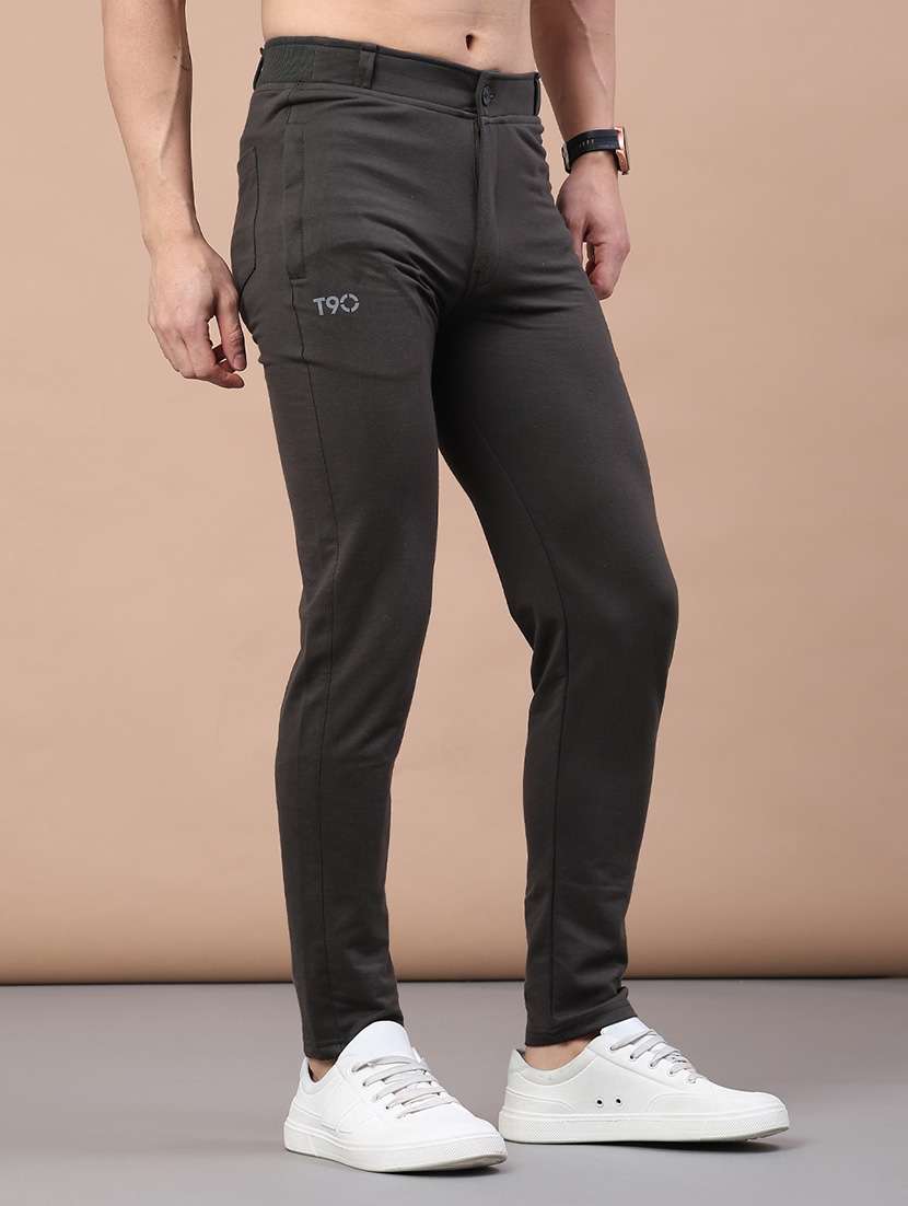 men solid mid rise ankle length track pant - 22246682 -  Standard Image - 1