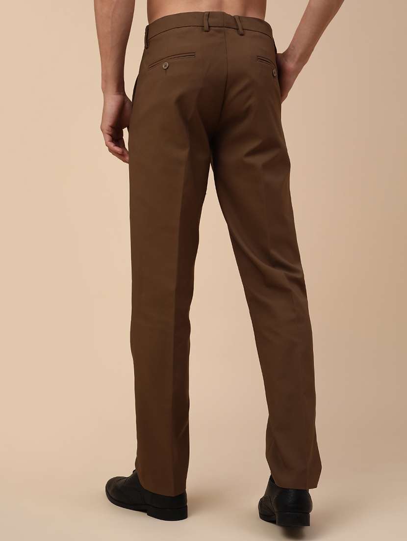 men solid mid rise formal trouser - 22246695 -  Standard Image - 4