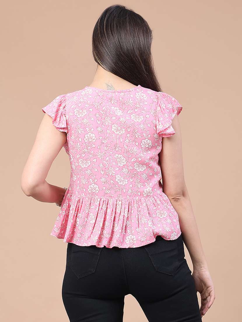 women floral printed cap sleeve top - 22246713 -  Standard Image - 4
