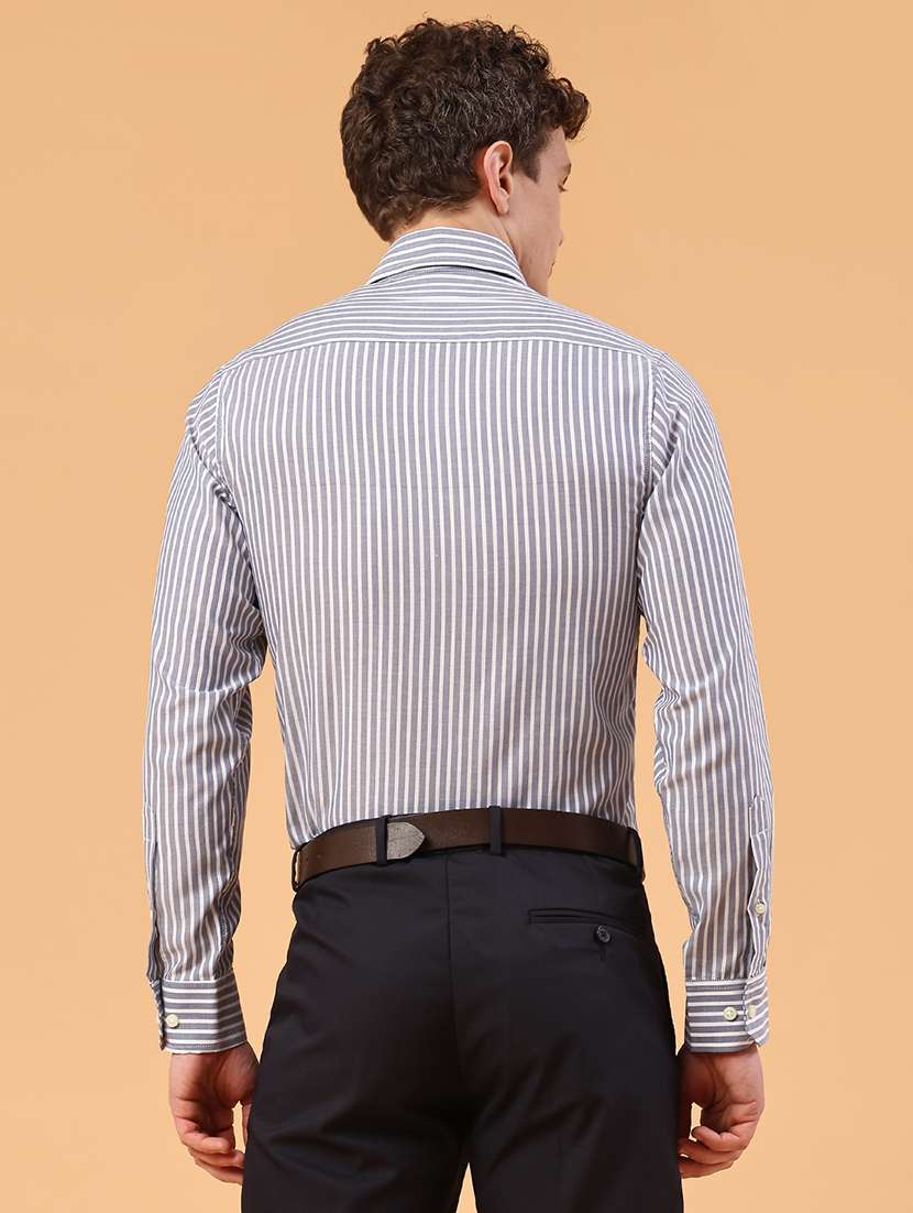 men blue cotton formal shirt - 22246745 -  Standard Image - 4