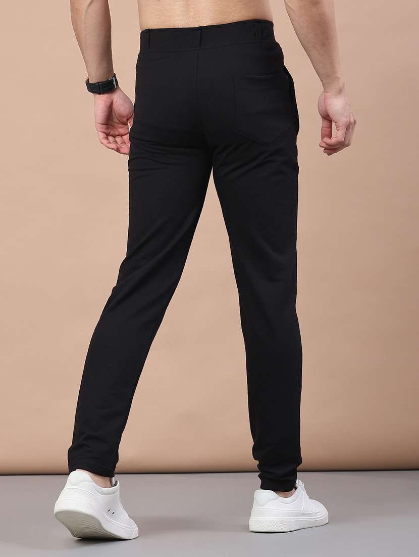 men solid mid rise full length track pant - 22246750 -  Standard Image - 4