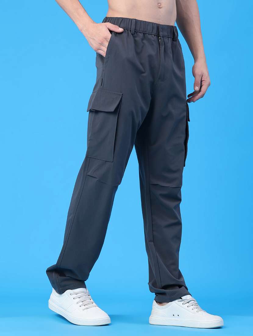 men solid mid rise regular fit cargo - 22246778 -  Standard Image - 1