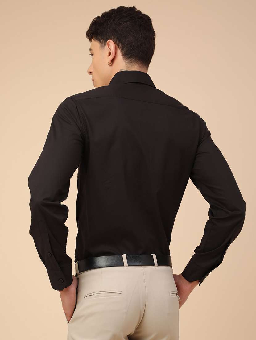 men solid long sleeves slim fit formal shirt - 22246792 -  Standard Image - 4