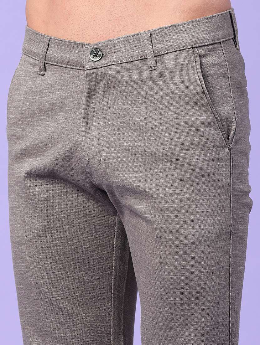 men solid mid rise slim fit chinos - 22246812 -  Standard Image - 1