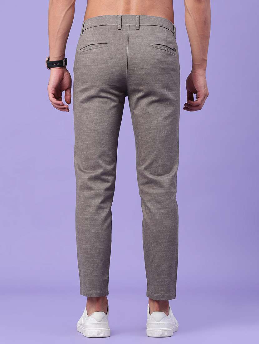 men solid mid rise slim fit chinos - 22246812 -  Standard Image - 4