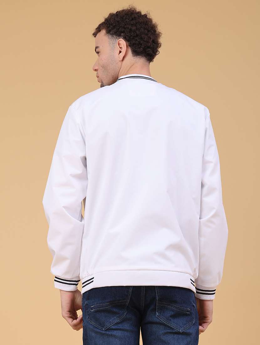 Men White Cotton Varsity Jacket - 22246992 -  Standard Image - 4