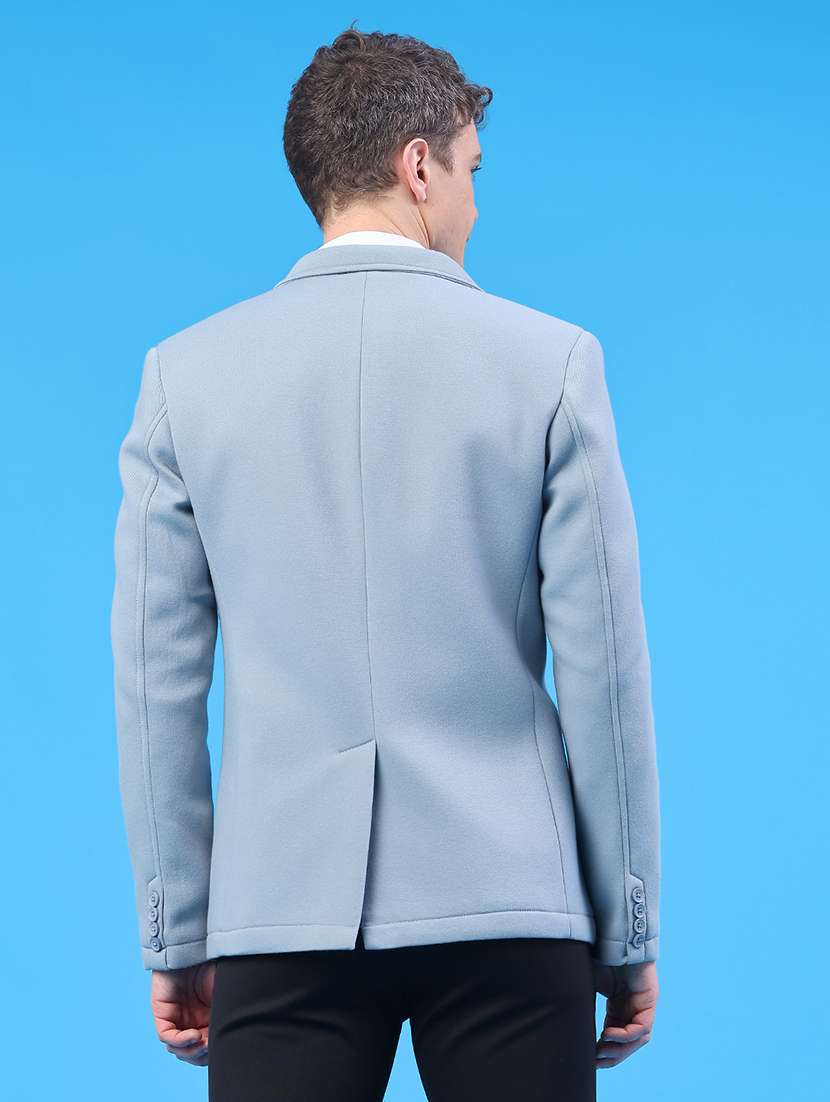 men solid lapel collar single breasted casual blazer - 22246994 -  Standard Image - 4