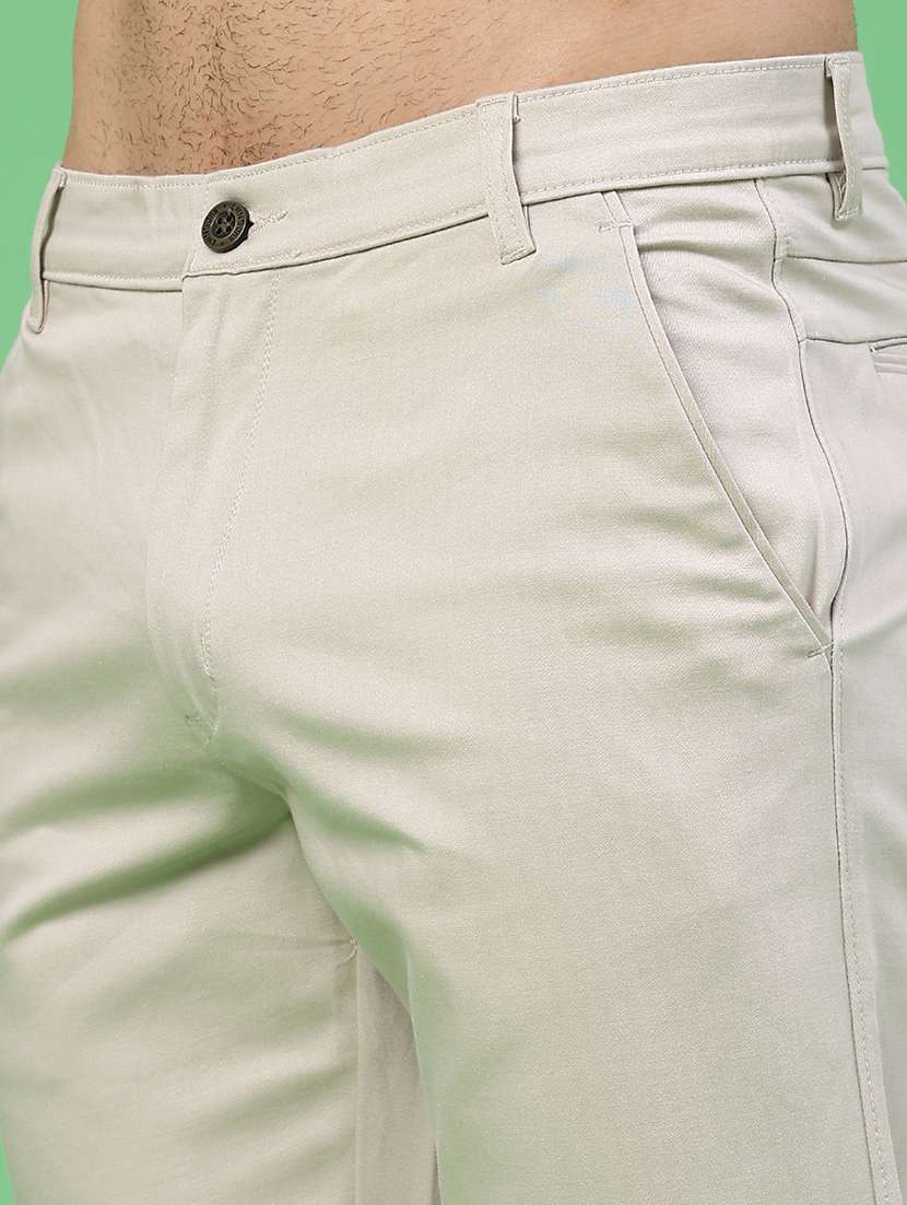 men solid mid rise chinos casual trouser - 22246996 -  Standard Image - 1