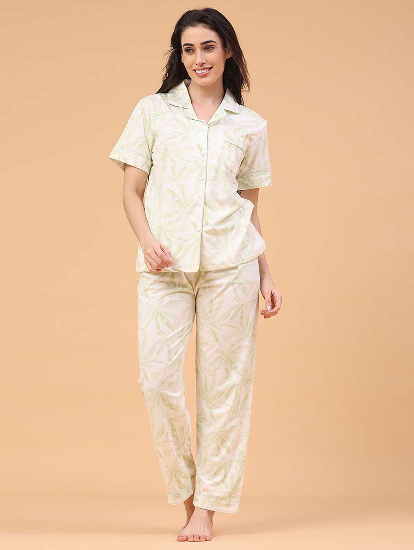 women printed nightwear pyjama set - 22247002 -  Standard Image - 1
