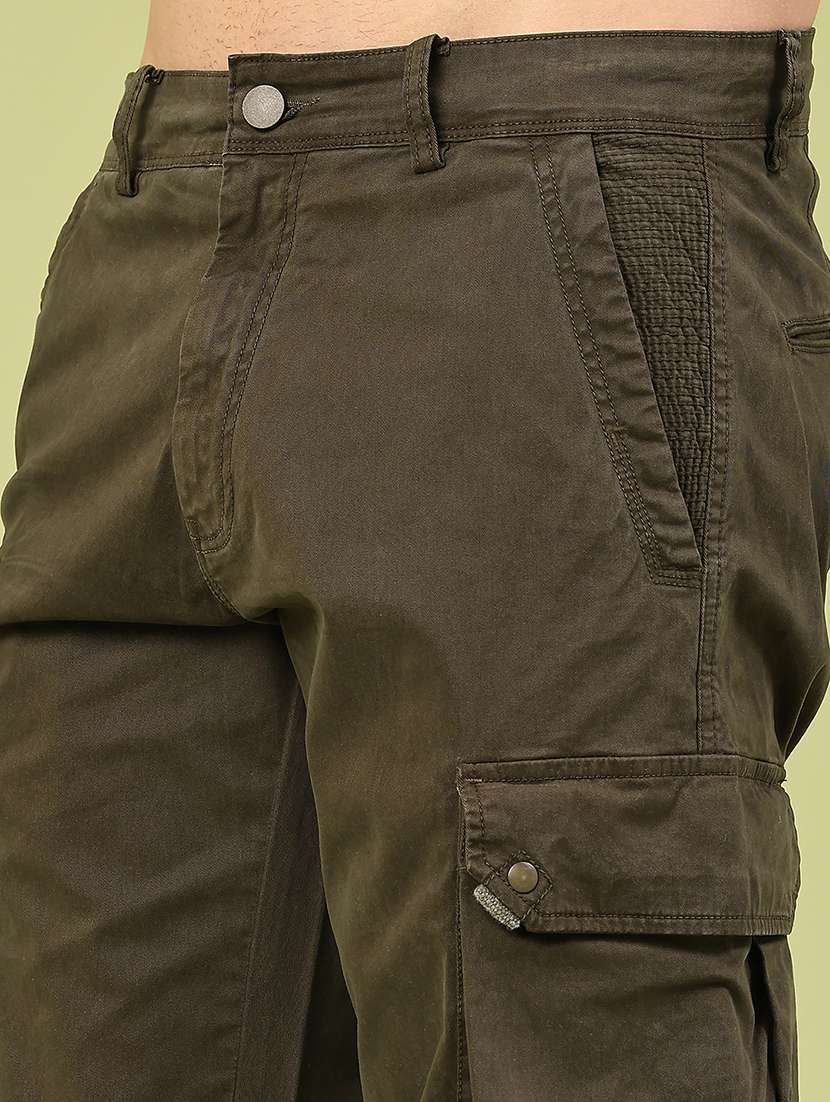 men solid mid rise regular fit cargo  - 22247009 -  Standard Image - 1