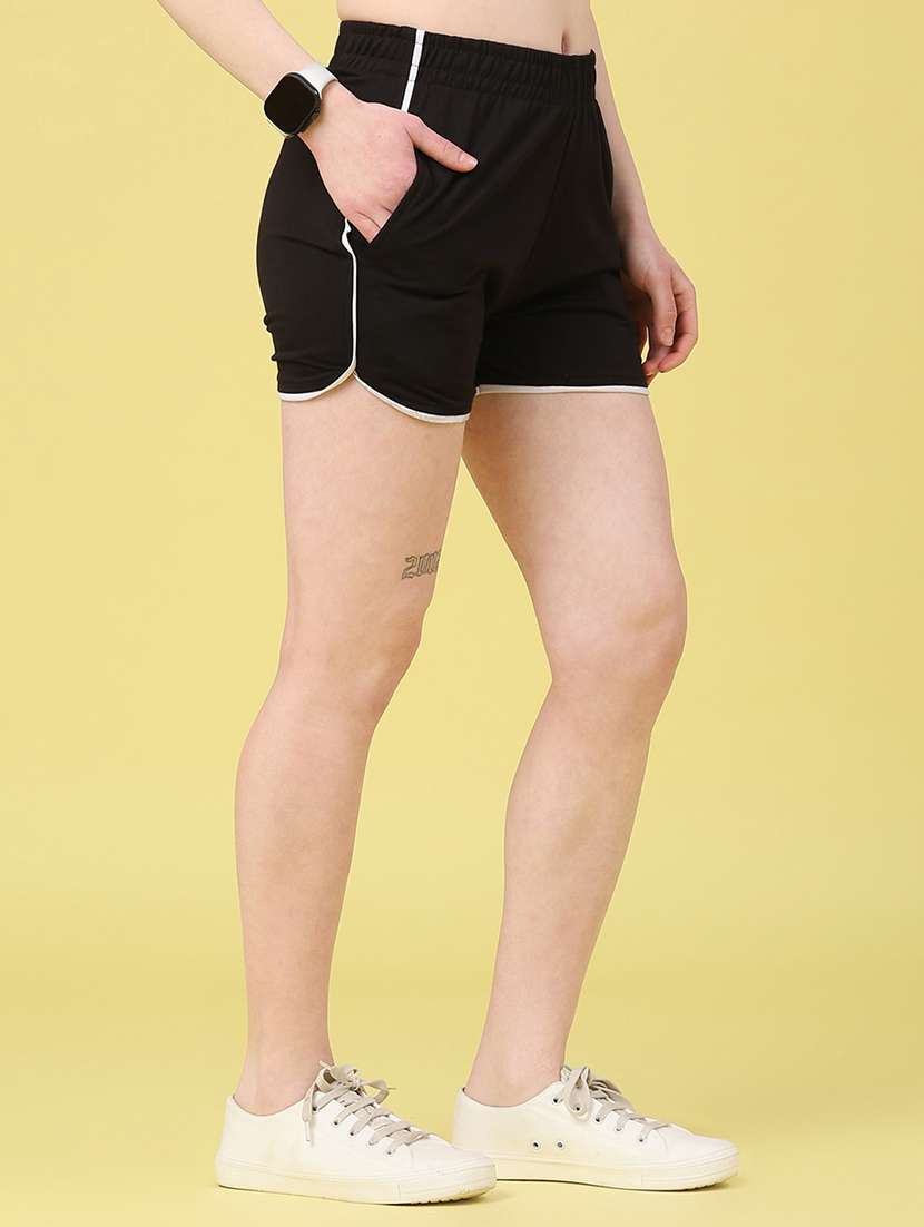 women solid mid rise short - 22247026 -  Standard Image - 1