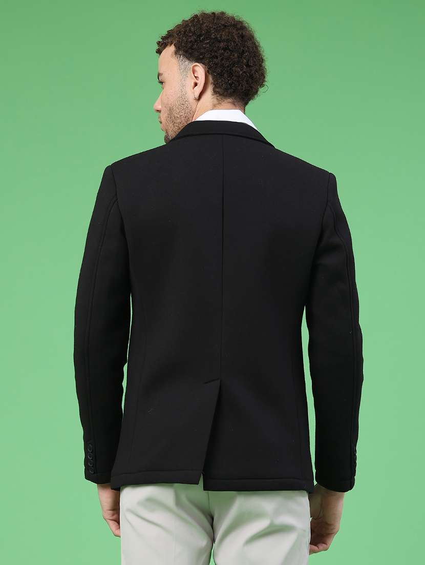 men solid lapel collar single breasted casual blazer - 22247038 -  Standard Image - 4