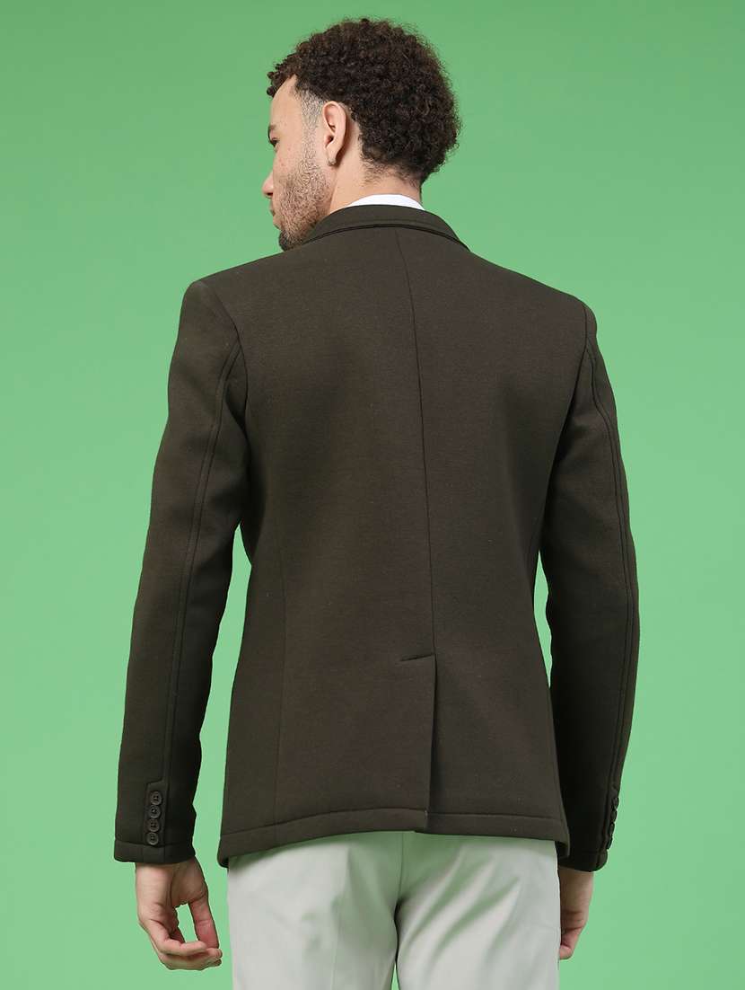 men solid lapel collar single breasted casual blazer - 22247039 -  Standard Image - 4