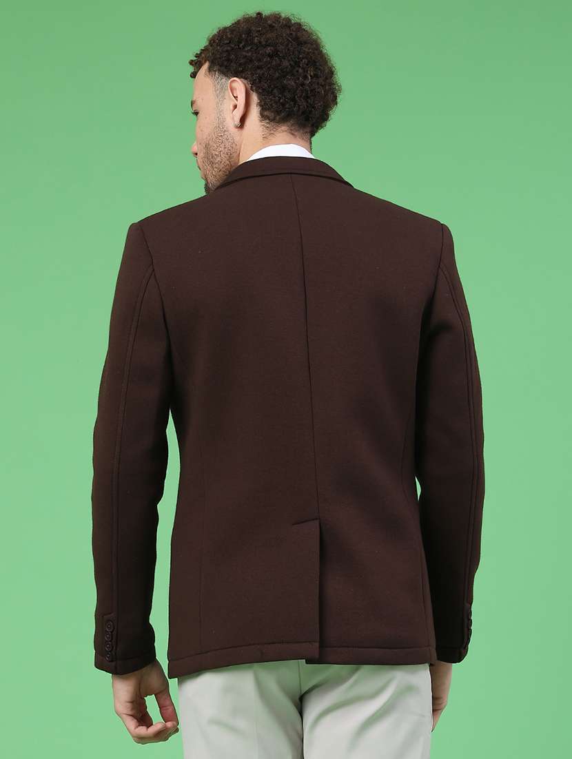 men solid lapel collar single breasted casual blazer - 22247040 -  Standard Image - 4