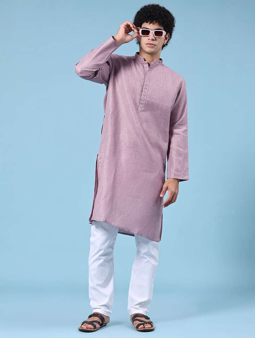 purple kurta pyjama ethnic wear set