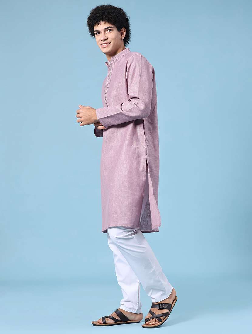 Purple Kurta Pyjama Ethnic Wear Set - 22247077 -  Standard Image - 4