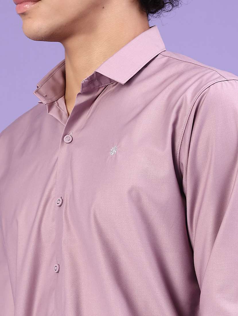 men solid long sleeve slim fit casual shirt - 22247088 -  Standard Image - 1