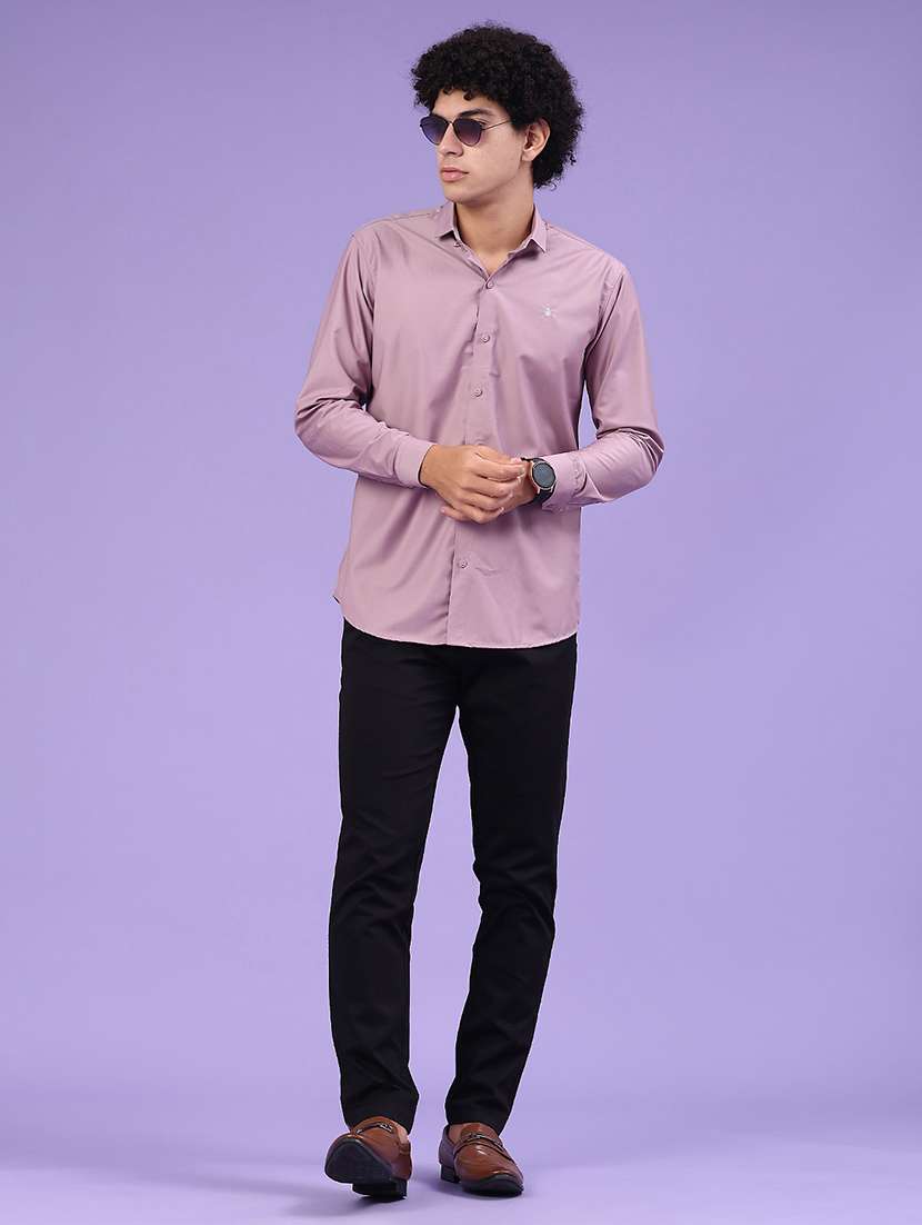men solid long sleeve slim fit casual shirt - 22247088 -  Standard Image - 4