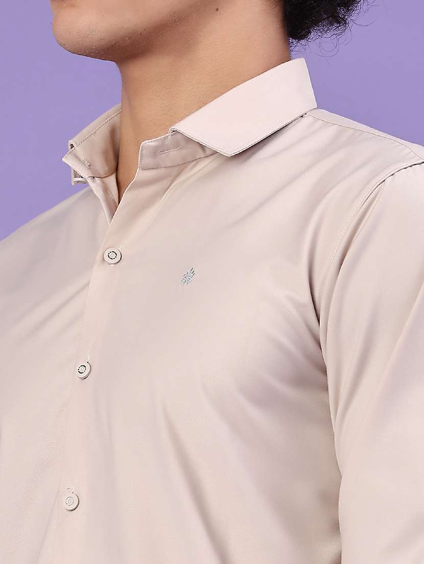 men solid long sleeve slim fit casual shirt - 22247089 -  Standard Image - 1