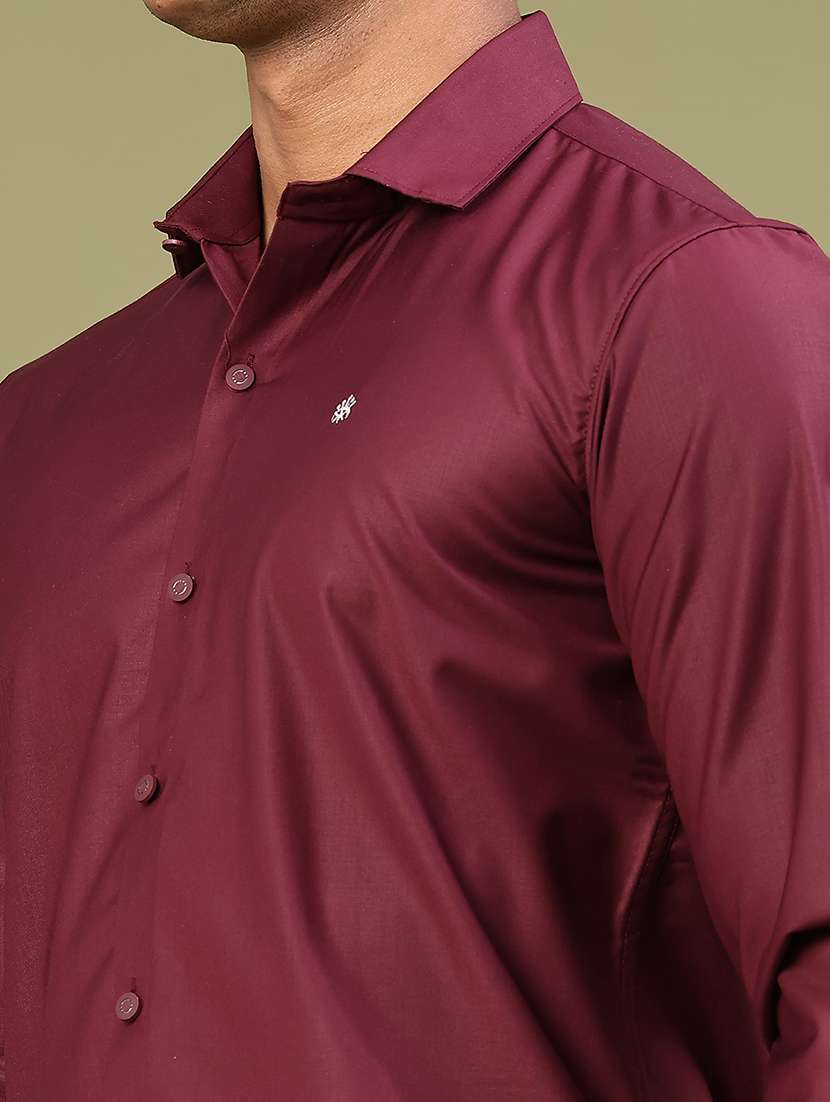 men solid long sleeve slim fit casual shirt - 22247091 -  Standard Image - 1